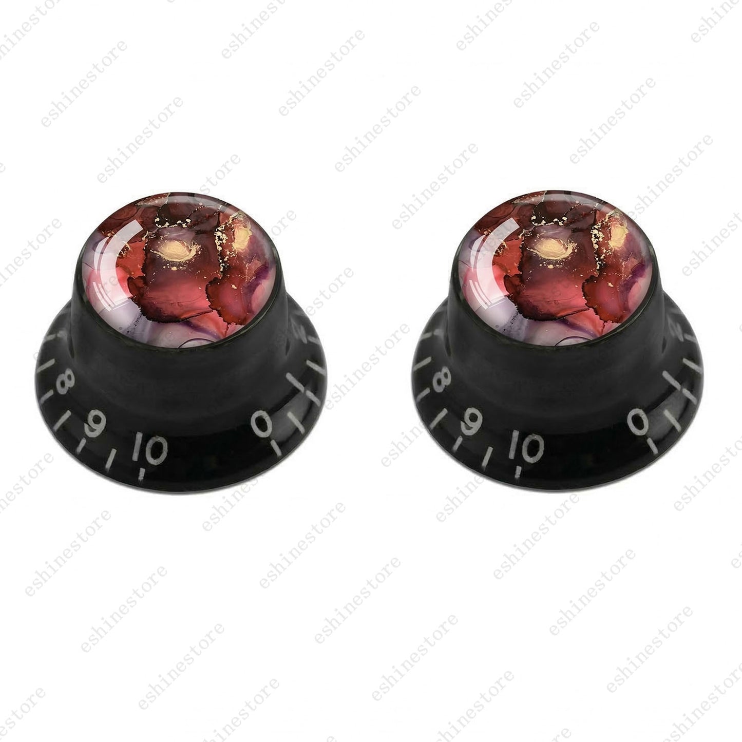 Guitar Reflector Knobs with Abstract Art Cap Top Hat Knobs for Les Paul SG - 07