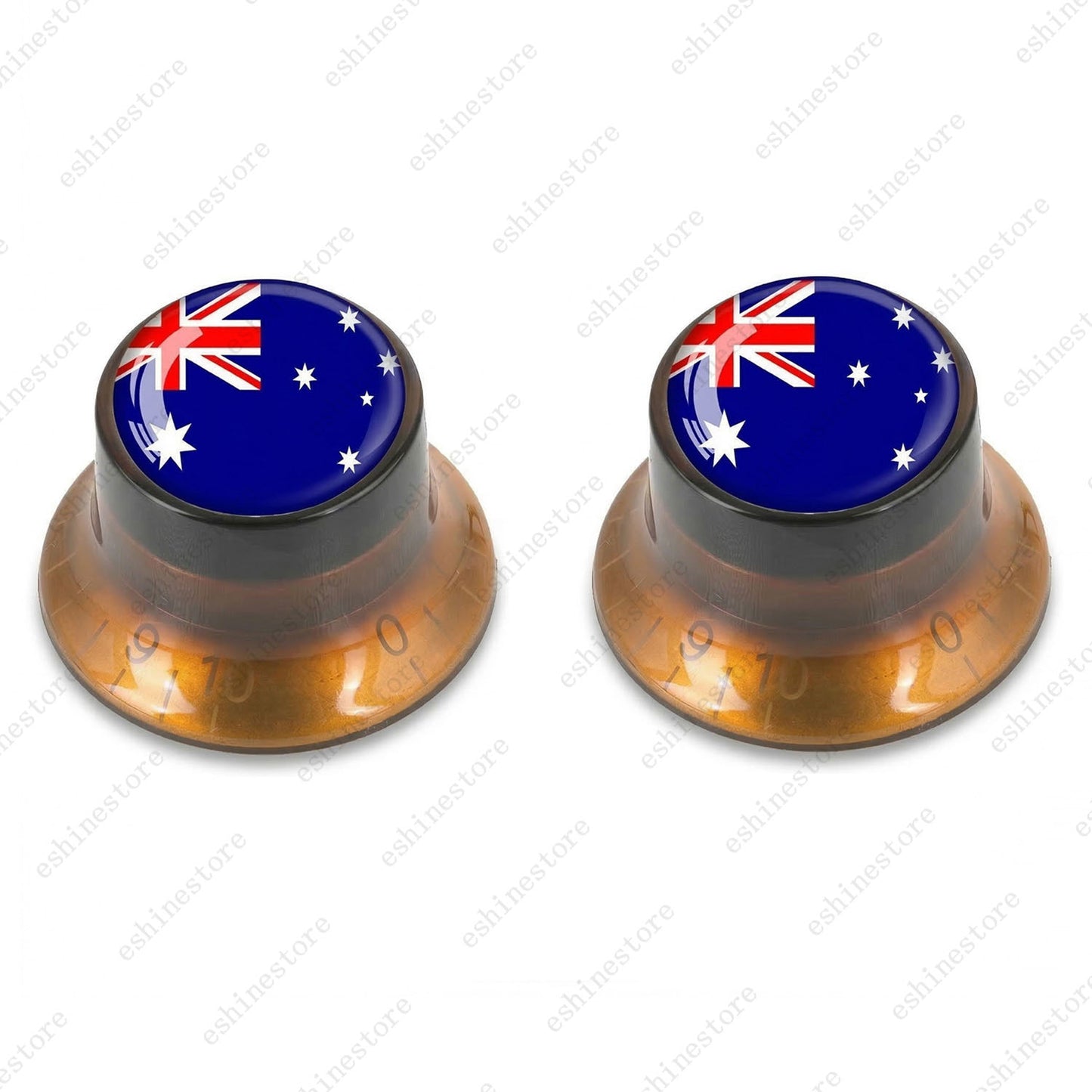 Guitar Reflector Knobs w/ Australia Flag Design Cap Top Hat Knob for Les Paul SG