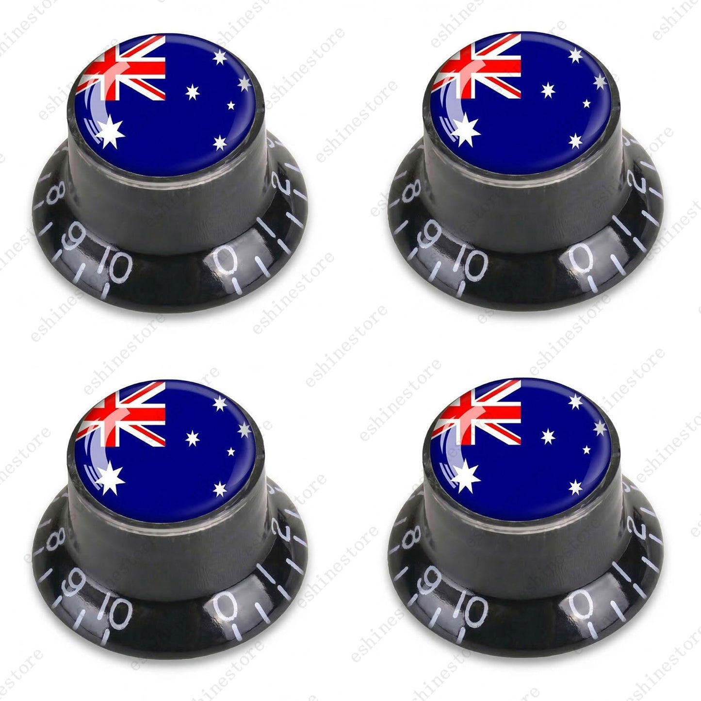 Guitar Reflector Knobs w/ Australia Flag Design Cap Top Hat Knob for Les Paul SG