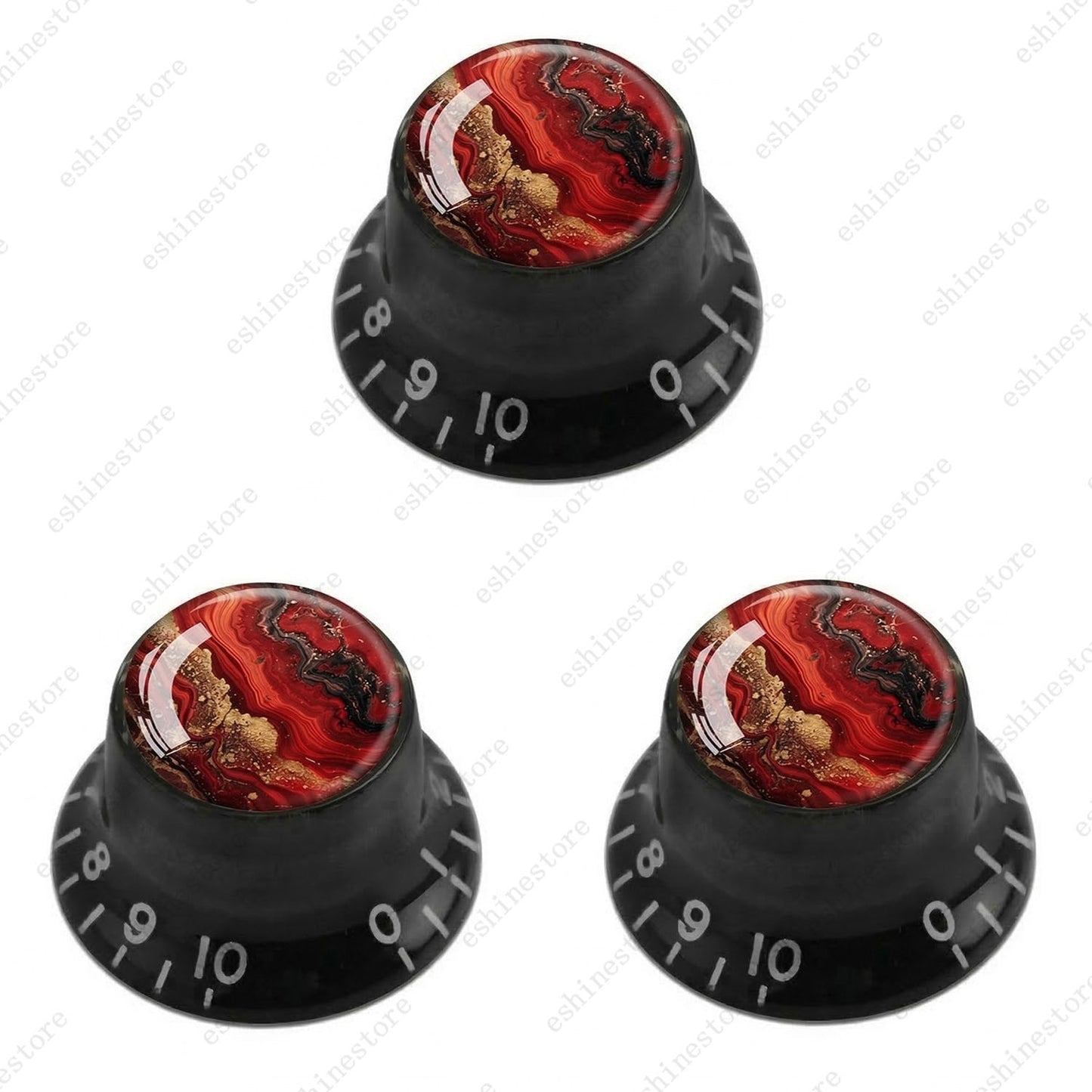Guitar Reflector Knobs with Abstract Art Cap Top Hat Knobs for Les Paul SG - 08