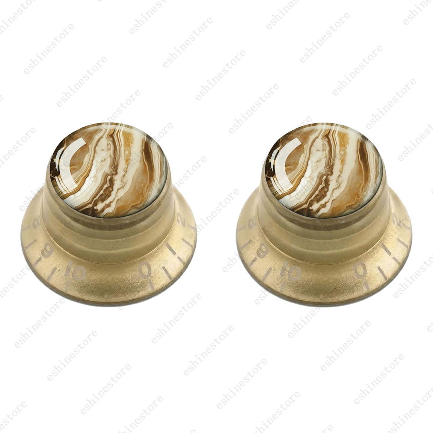 Guitar Reflector Knobs with Marble Texture Cap Top Hat Knob for Les Paul SG - 10