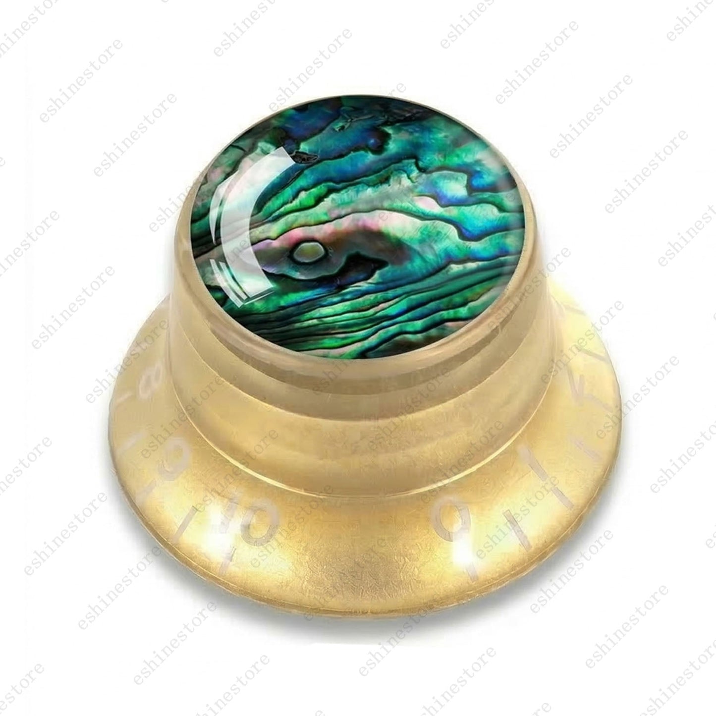 Guitar Reflector Knob with Seashell Pattern Cap Top Hat Knob for Les Paul SG -10
