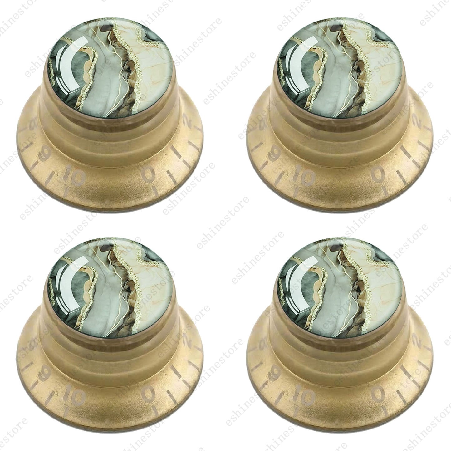 Guitar Reflector Knobs with Marble Texture Cap Top Hat Knob for Les Paul SG - 05