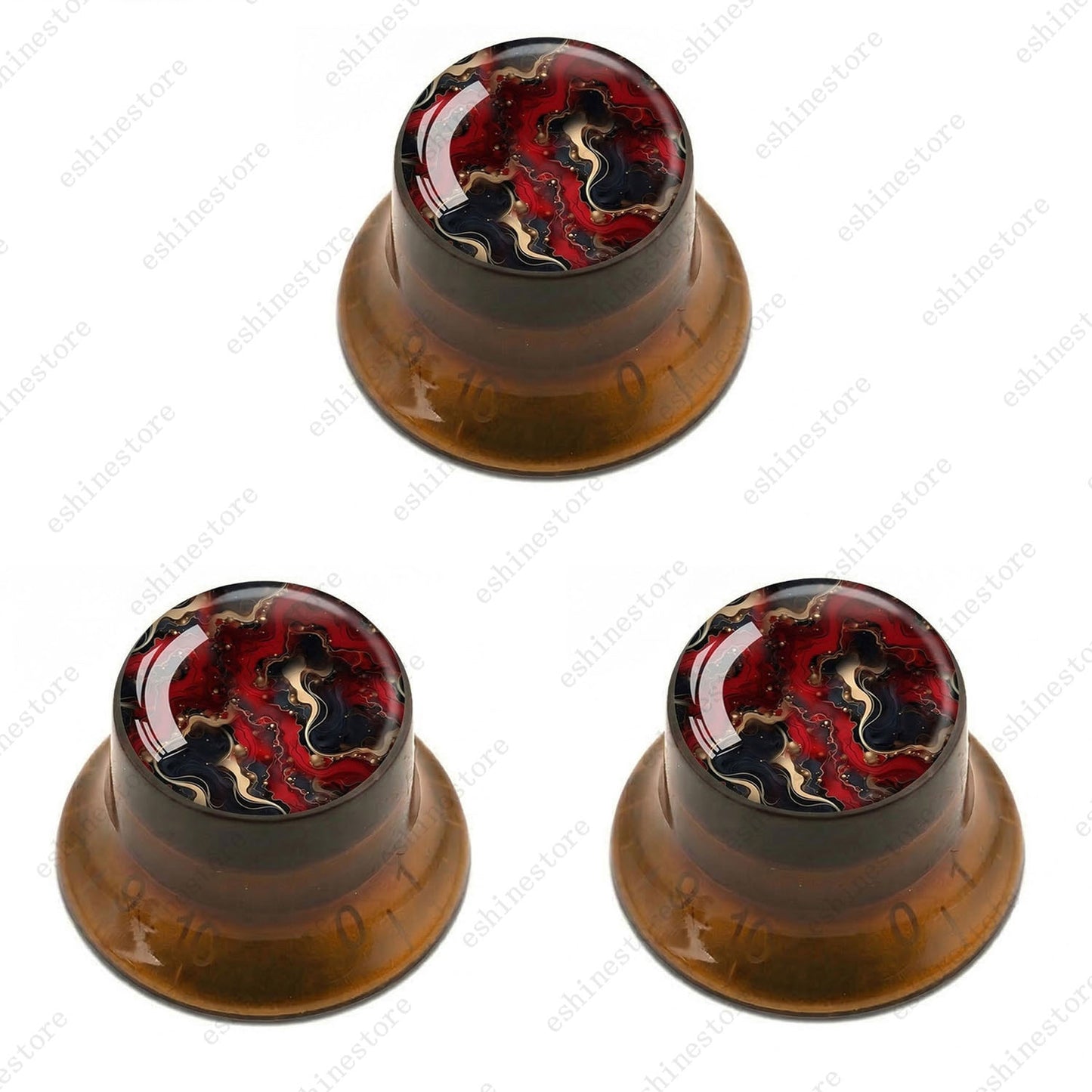Guitar Reflector Knobs with Abstract Art Cap Top Hat Knobs for Les Paul SG - 03