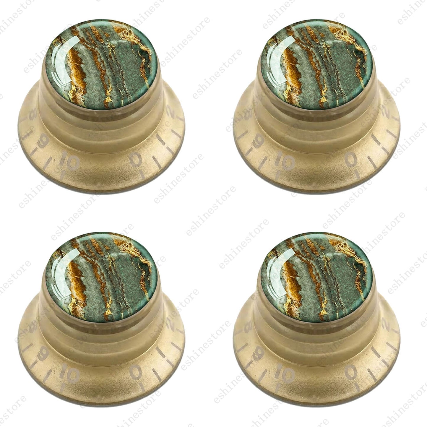 Guitar Reflector Knobs with Marble Texture Cap Top Hat Knob for Les Paul SG - 04