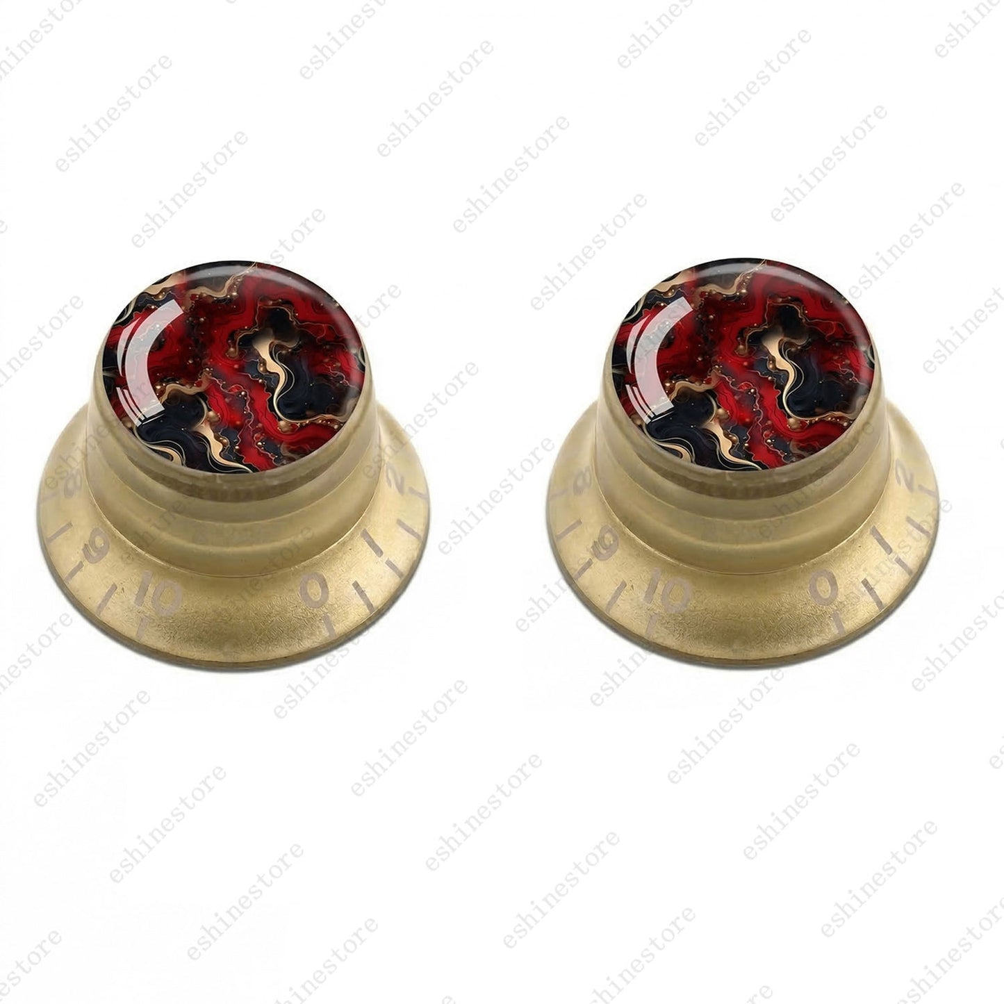 Guitar Reflector Knobs with Abstract Art Cap Top Hat Knobs for Les Paul SG - 03