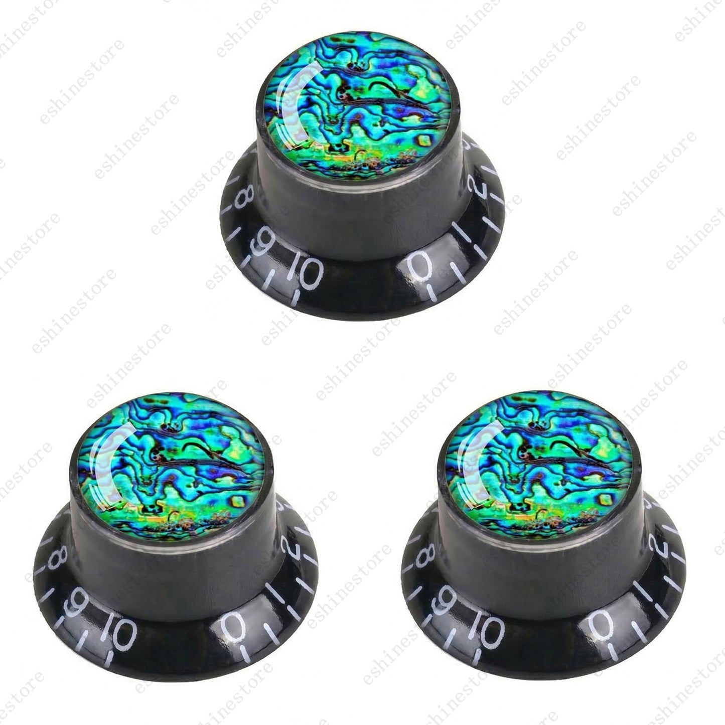 Guitar Reflector Knob with Seashell Pattern Cap Top Hat Knob for Les Paul SG -04