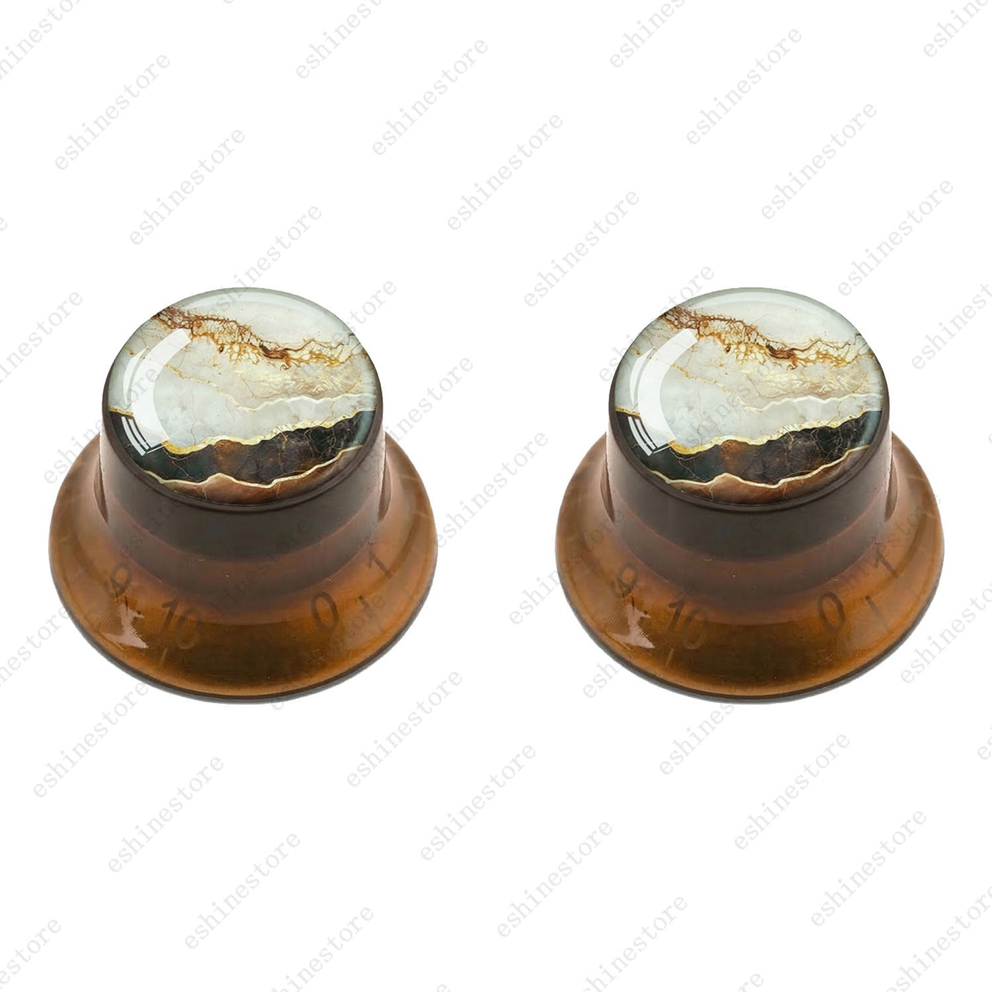 Guitar Reflector Knobs with Marble Texture Cap Top Hat Knob for Les Paul SG - 07