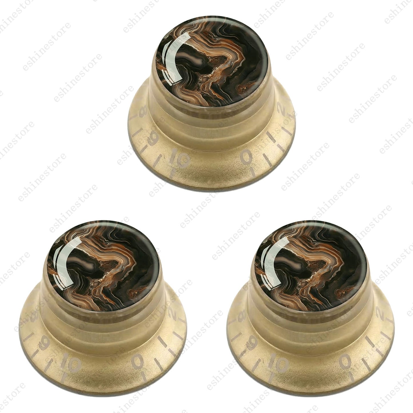 Guitar Reflector Knobs with Marble Texture Cap Top Hat Knob for Les Paul SG - 02