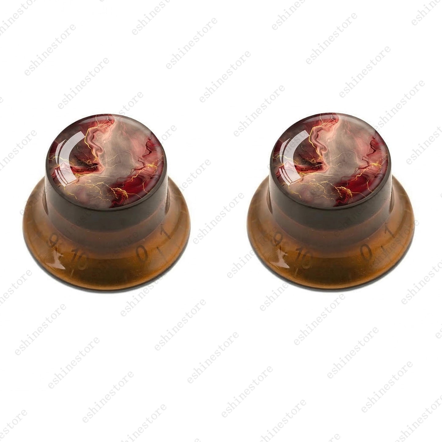 Guitar Reflector Knobs with Abstract Art Cap Top Hat Knobs for Les Paul SG - 05