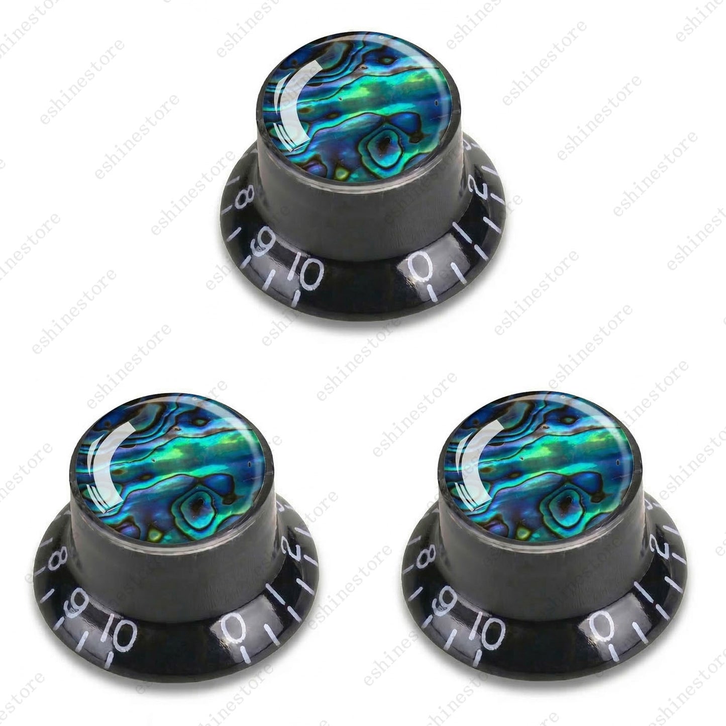 Guitar Reflector Knob with Seashell Pattern Cap Top Hat Knob for Les Paul SG -07