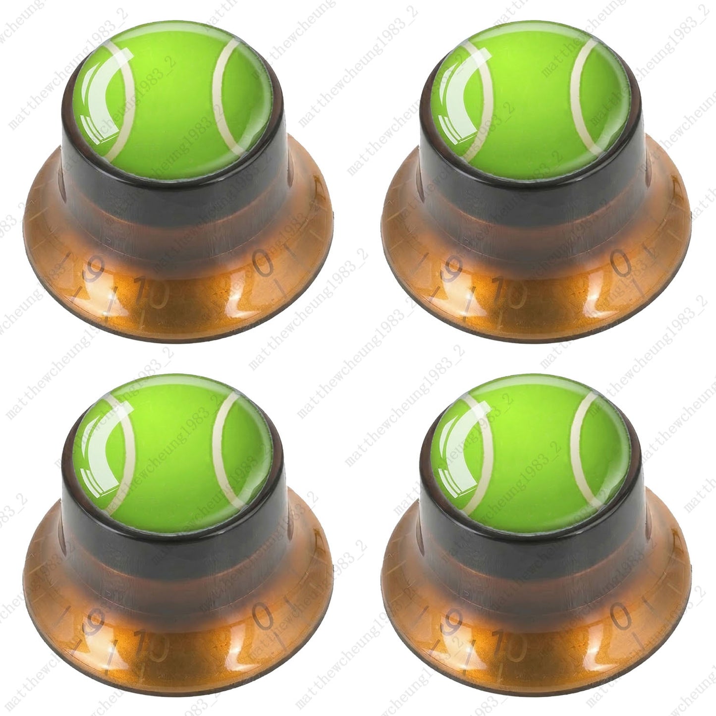 4Pcs Amber Guitar Reflector Knobs For Les Paul SG  - 10 Ball Styles Available