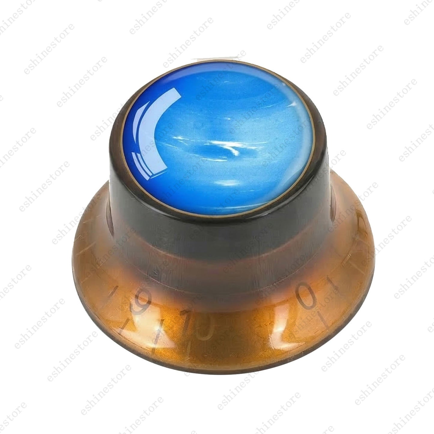 Guitar Reflector Knob w/ Neptune Pattern Design Cap Top Hat Knob for Les Paul SG