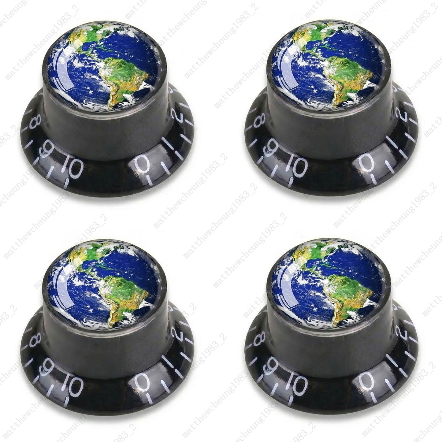 4Pcs Black Guitar Reflector Knos For Les Paul SG -8 Solar System Pattern Option