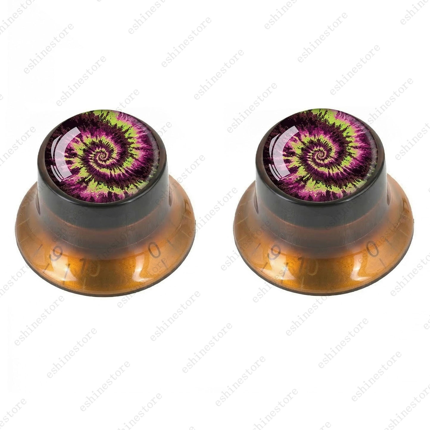 Guitar Reflector Knobs with Spiral Tie Dye Cap Top Hat Knob for Les Paul SG - 01
