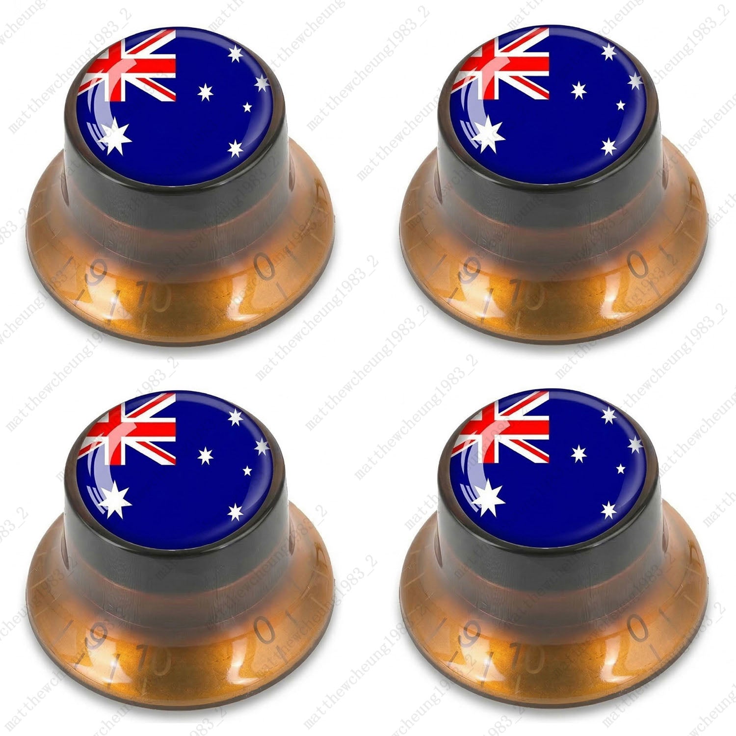 4Pcs Amber Guitar Reflector Knos For Les Paul SG -10 National Flag Options