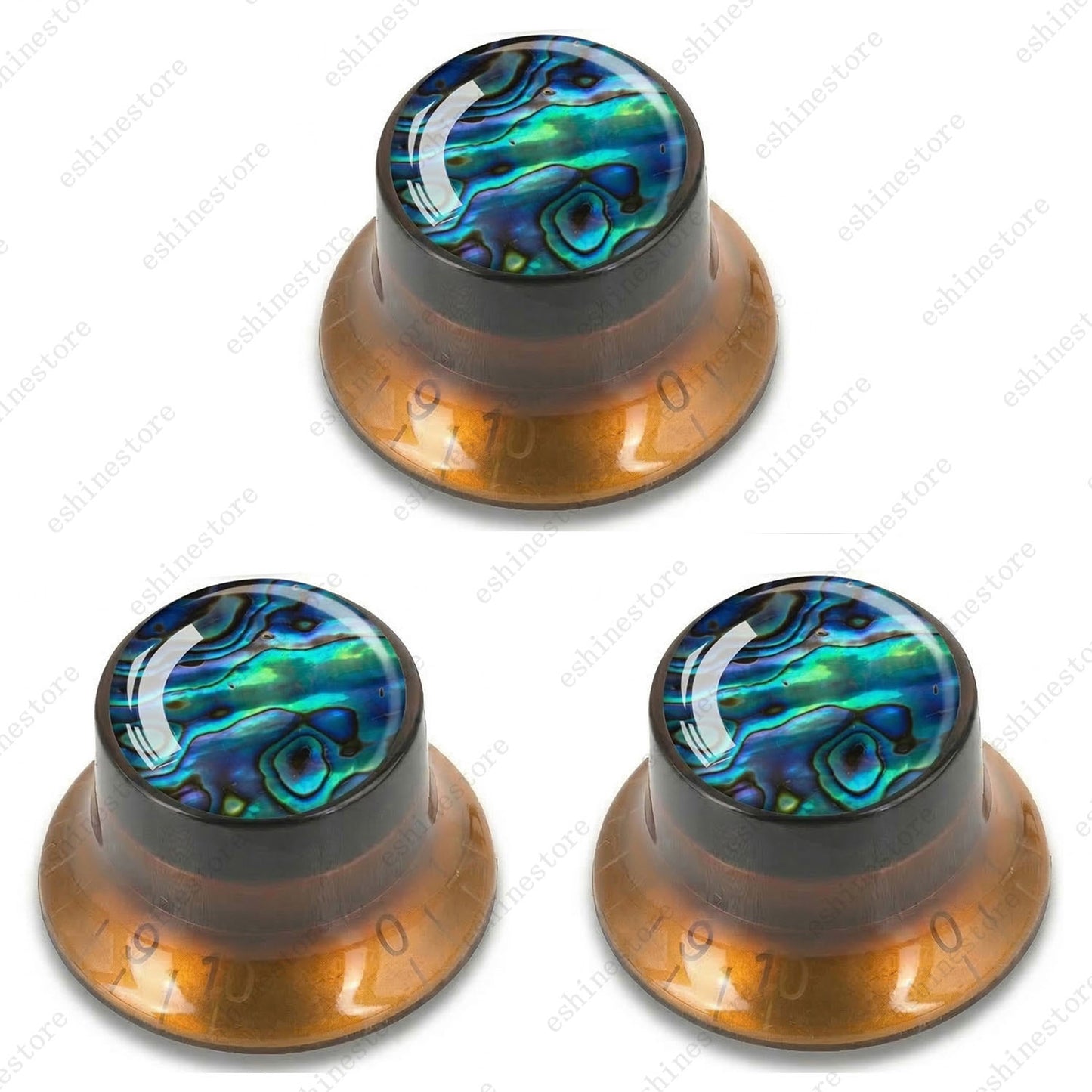 Guitar Reflector Knob with Seashell Pattern Cap Top Hat Knob for Les Paul SG -07