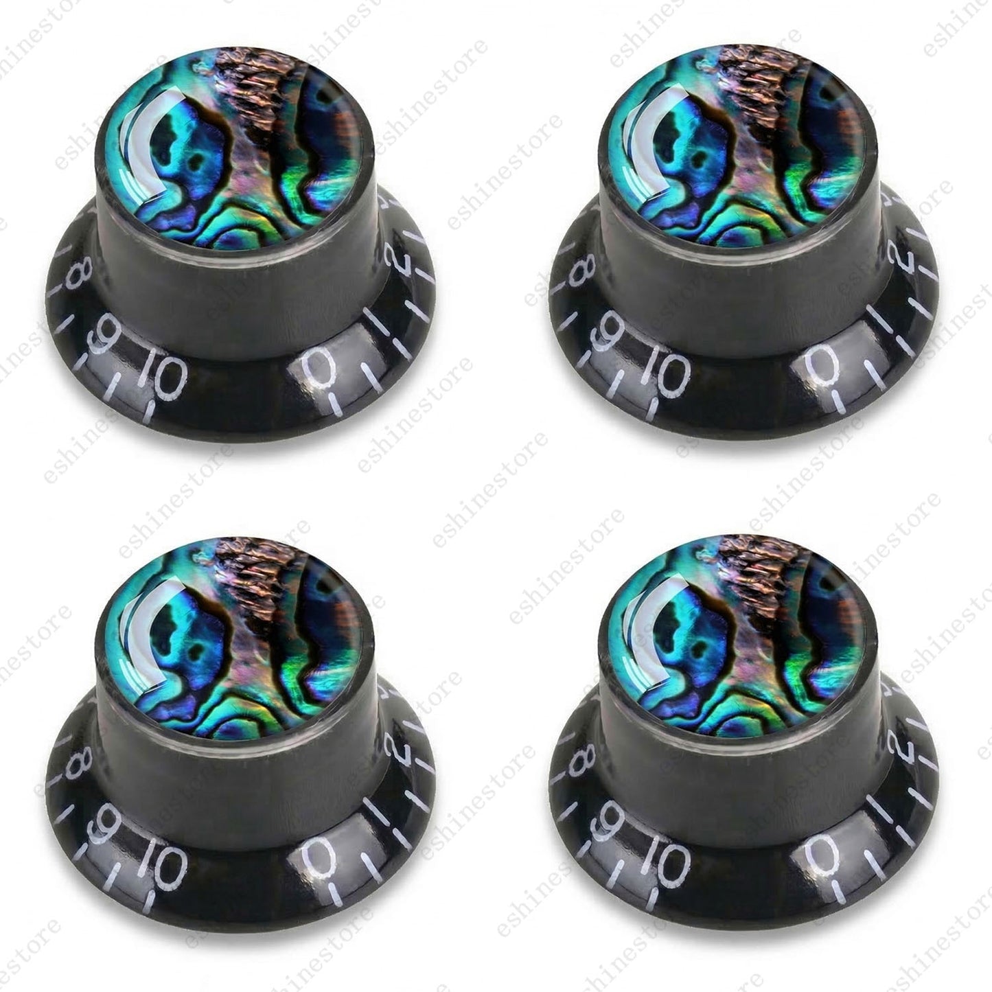 Guitar Reflector Knob with Seashell Pattern Cap Top Hat Knob for Les Paul SG -02