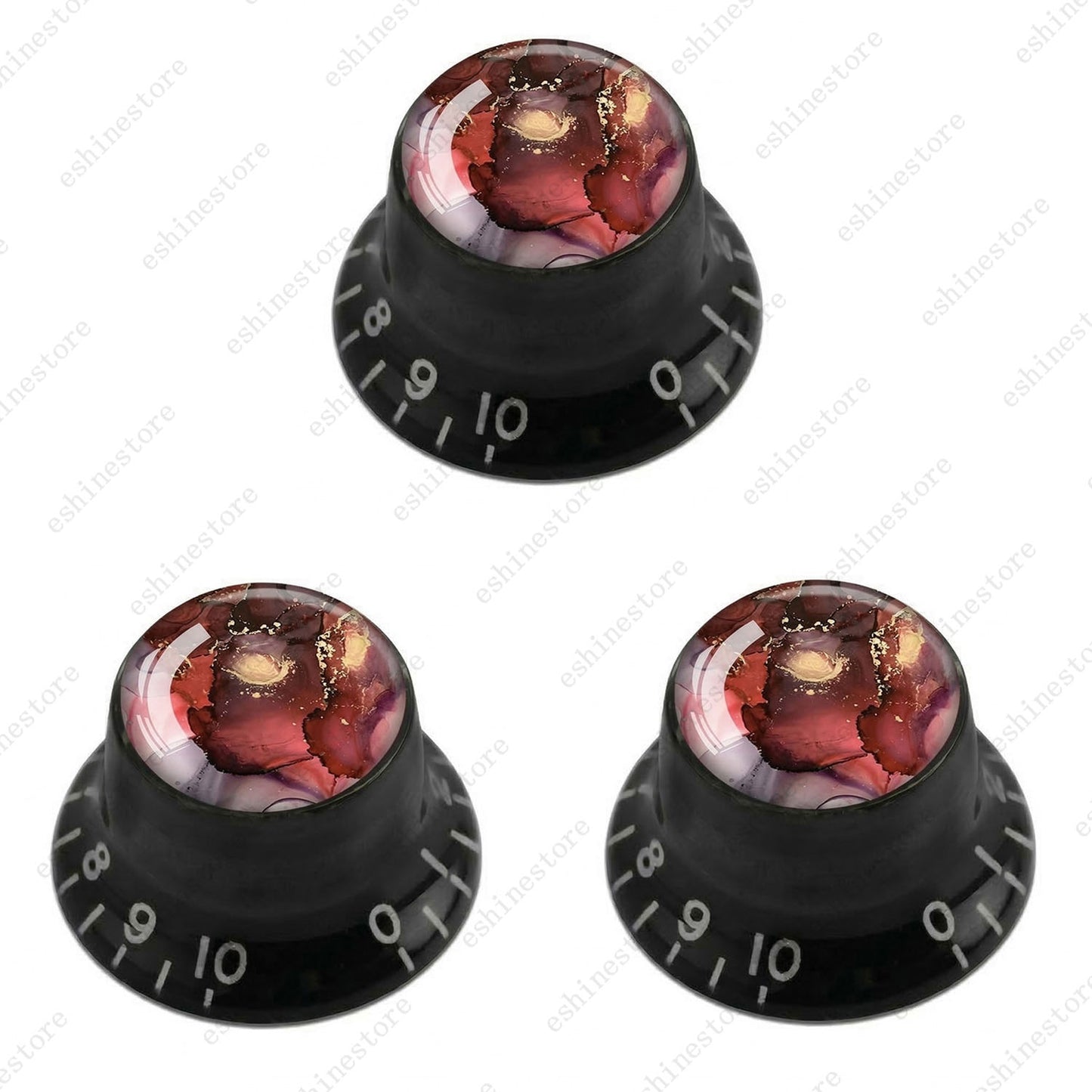 Guitar Reflector Knobs with Abstract Art Cap Top Hat Knobs for Les Paul SG - 07