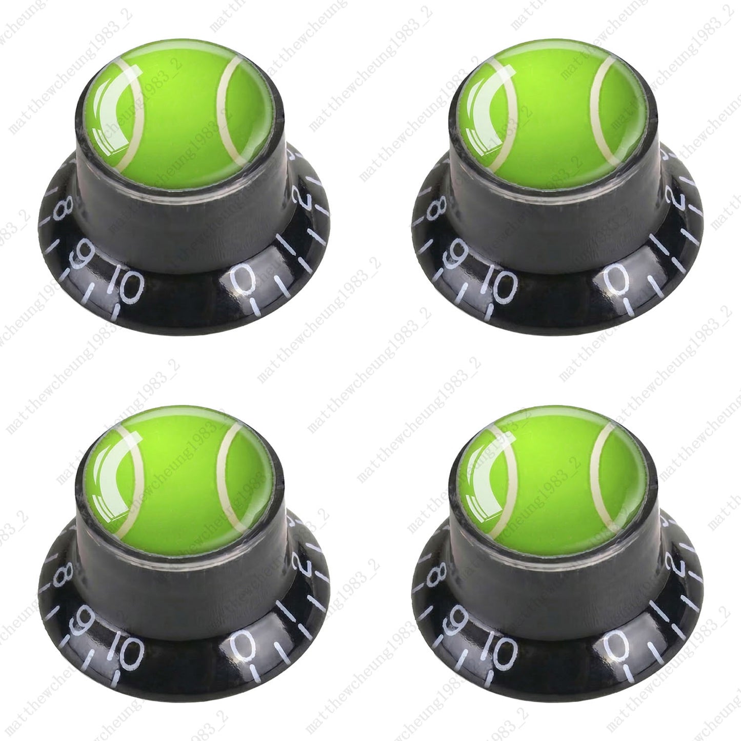 4Pcs Black Guitar Reflector Knobs For Les Paul SG  - 10 Ball Styles Available