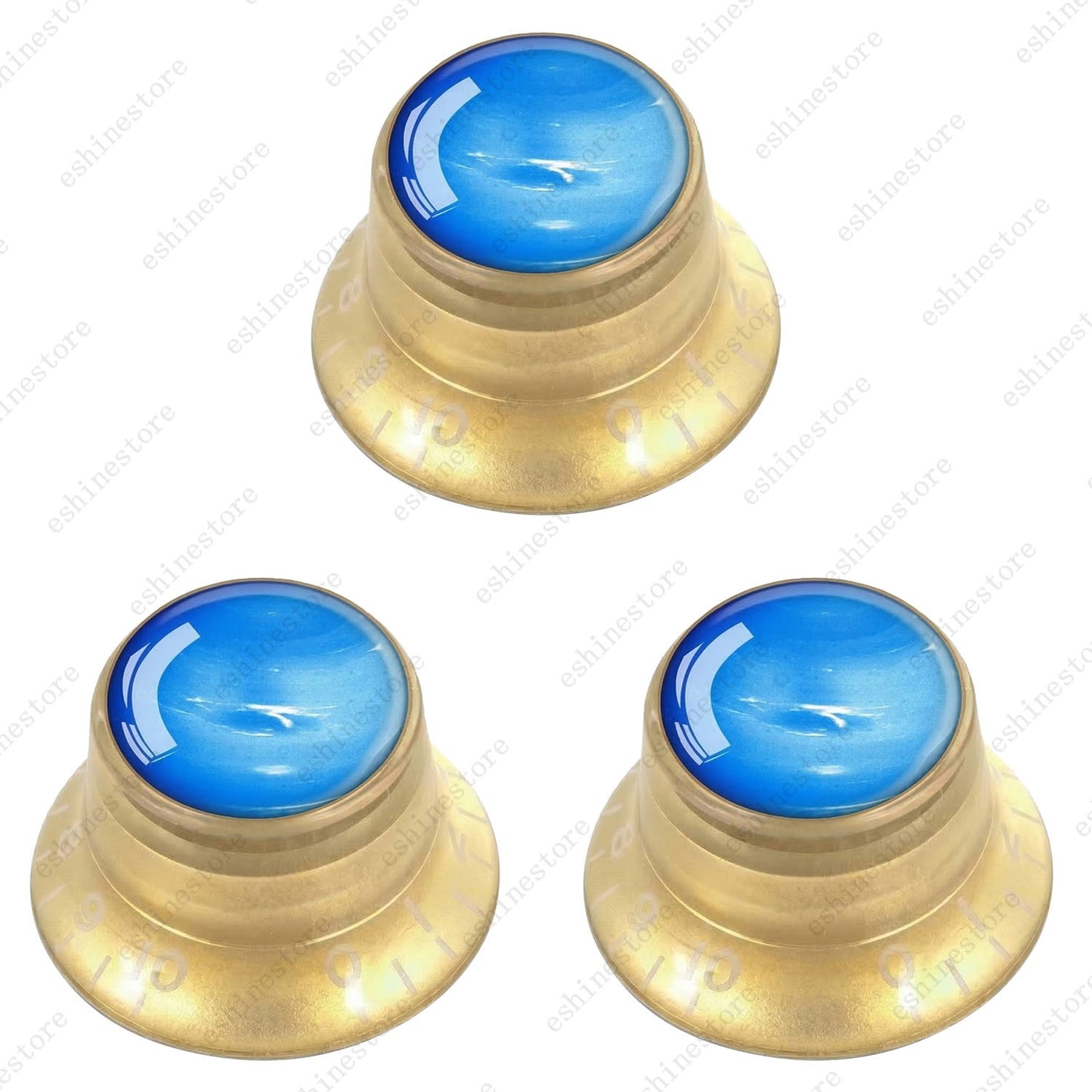 Guitar Reflector Knob w/ Neptune Pattern Design Cap Top Hat Knob for Les Paul SG