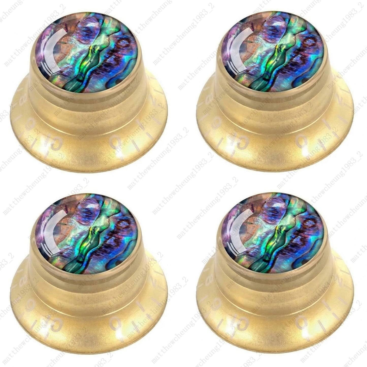 4Pcs Gold Guitar Reflector Knos For Les Paul SG -10 Seashell Pattern Options