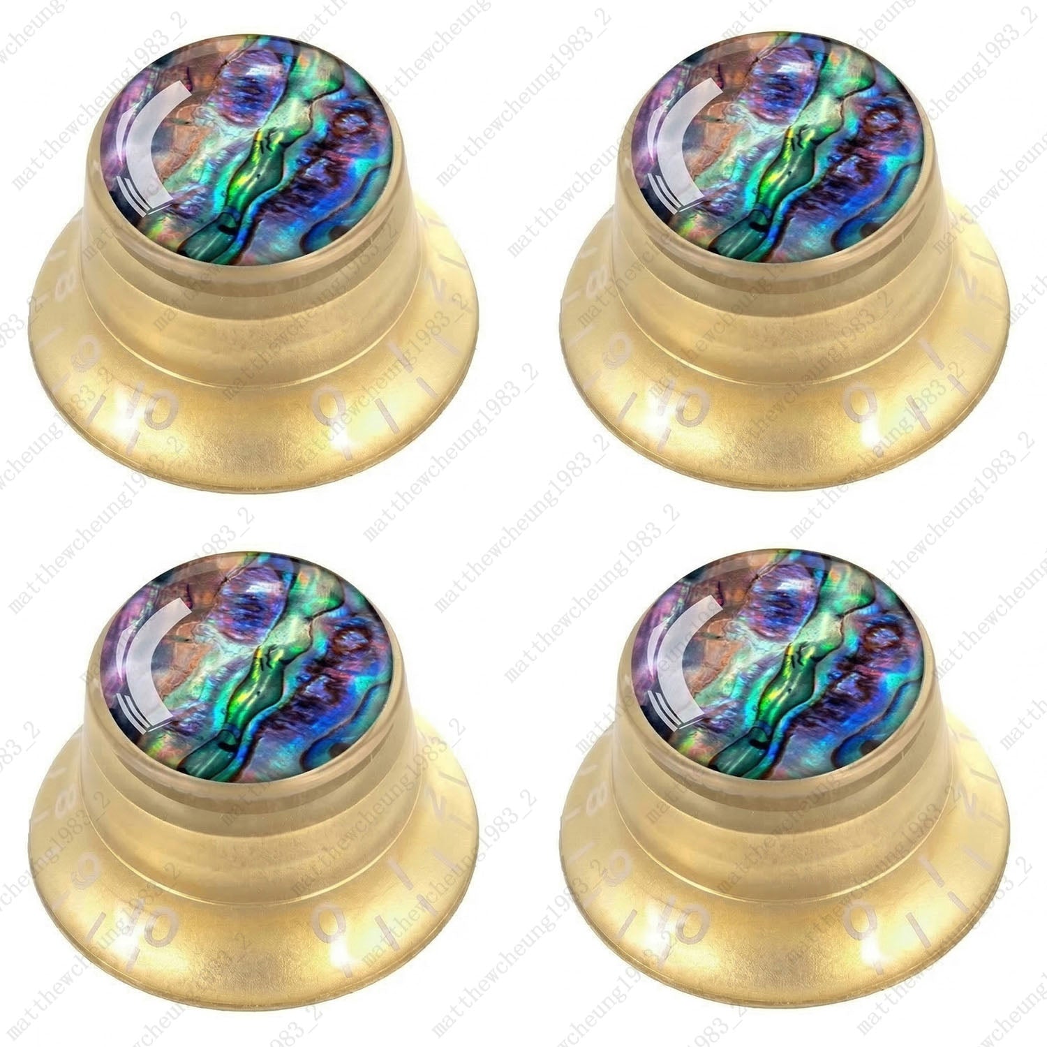 4Pcs Gold Guitar Reflector Knos For Les Paul SG -10 Seashell Pattern Options