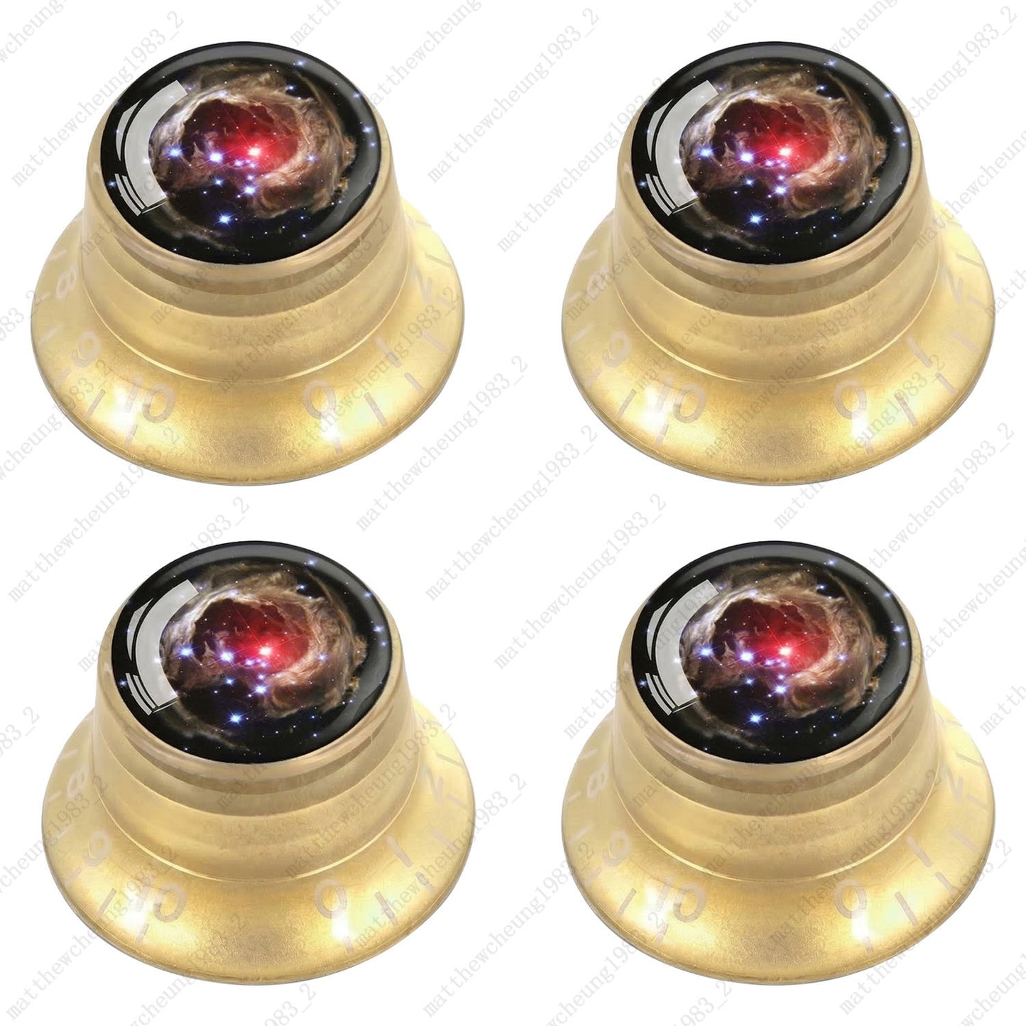 4Pcs Gold Guitar Reflector Knos For Les Paul SG -8 Solar System Pattern Option