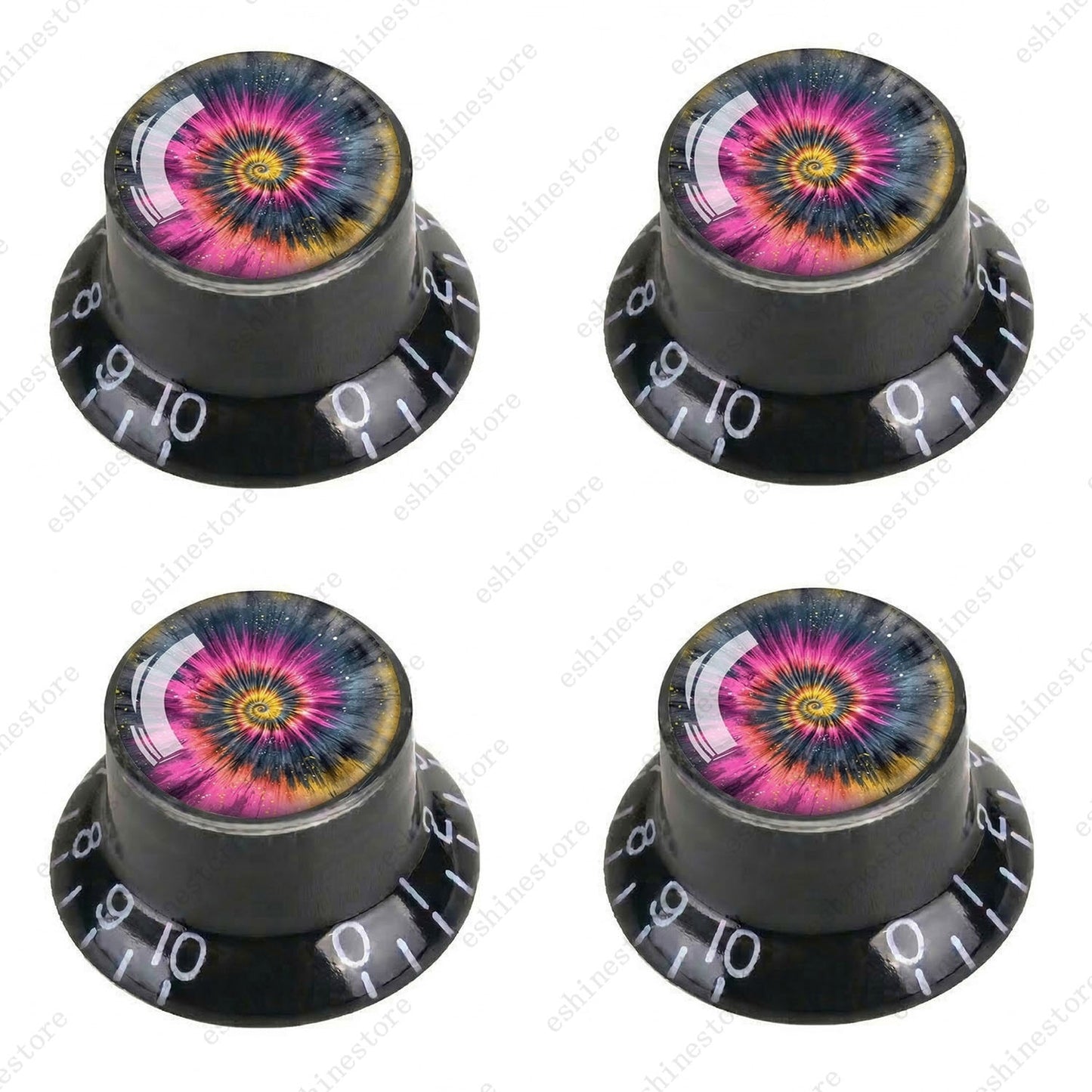 Guitar Reflector Knobs with Spiral Tie Dye Cap Top Hat Knob for Les Paul SG - 07
