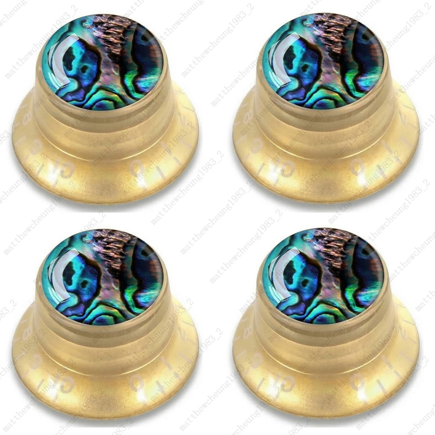 4Pcs Gold Guitar Reflector Knos For Les Paul SG -10 Seashell Pattern Options
