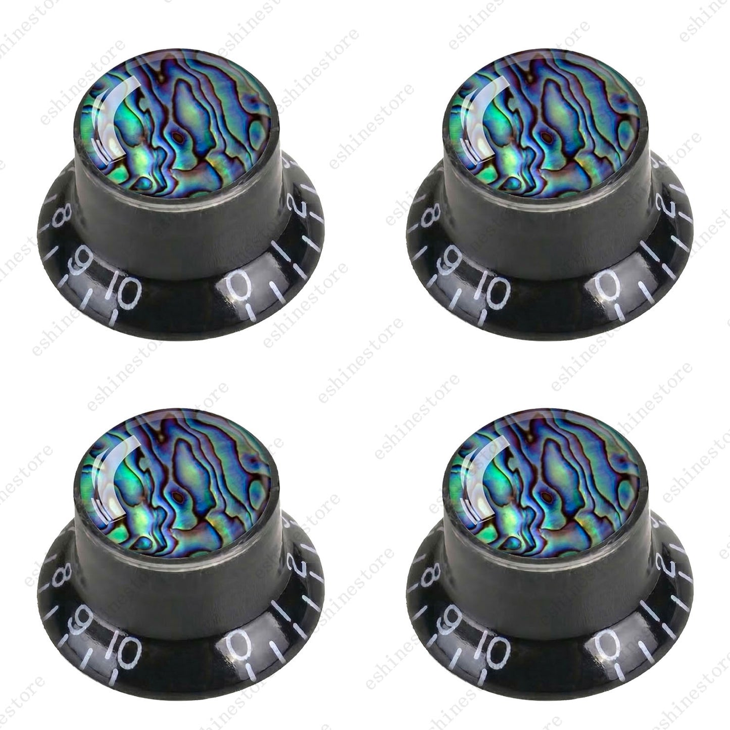 Guitar Reflector Knob with Seashell Pattern Cap Top Hat Knob for Les Paul SG -03