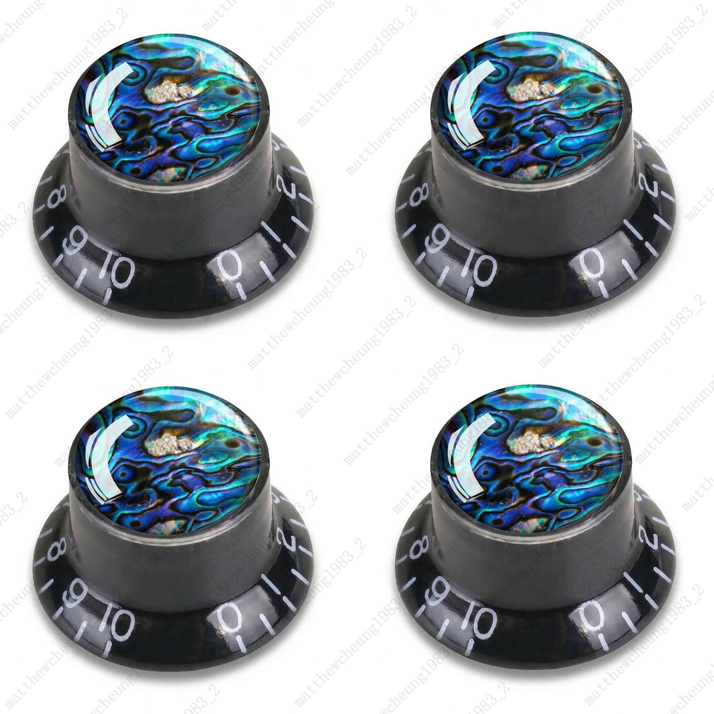 4Pcs Black Guitar Reflector Knos For Les Paul SG -10 Seashell Pattern Options