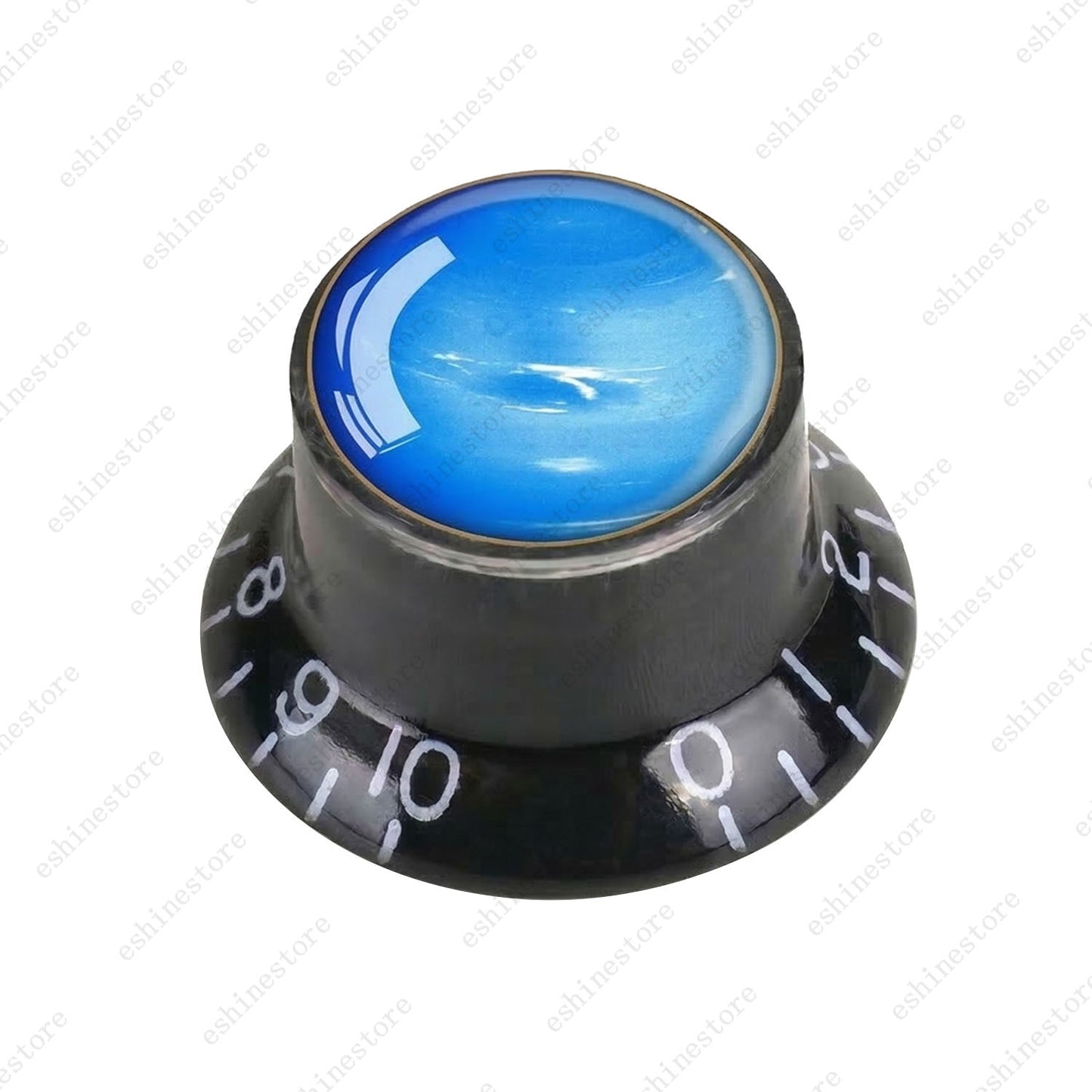Guitar Reflector Knob w/ Neptune Pattern Design Cap Top Hat Knob for Les Paul SG