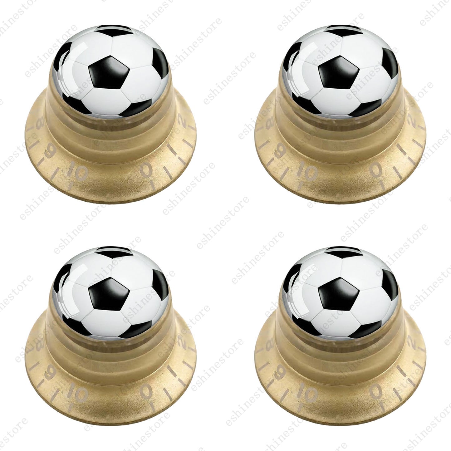 Electric Guitar Reflector Knob w/ Soccer Design Cap Top Hat Knob for Les Paul SG
