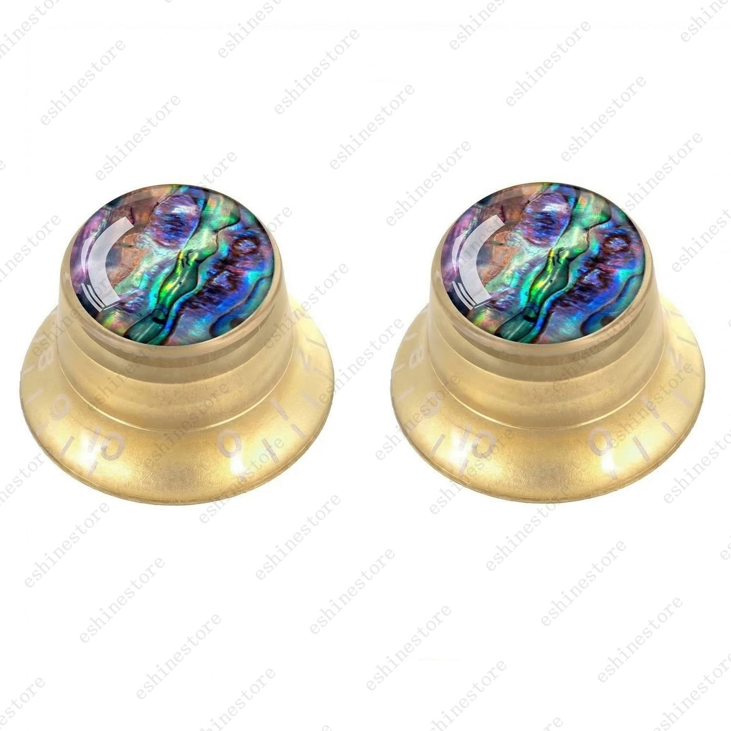 Guitar Reflector Knob with Seashell Pattern Cap Top Hat Knob for Les Paul SG -01