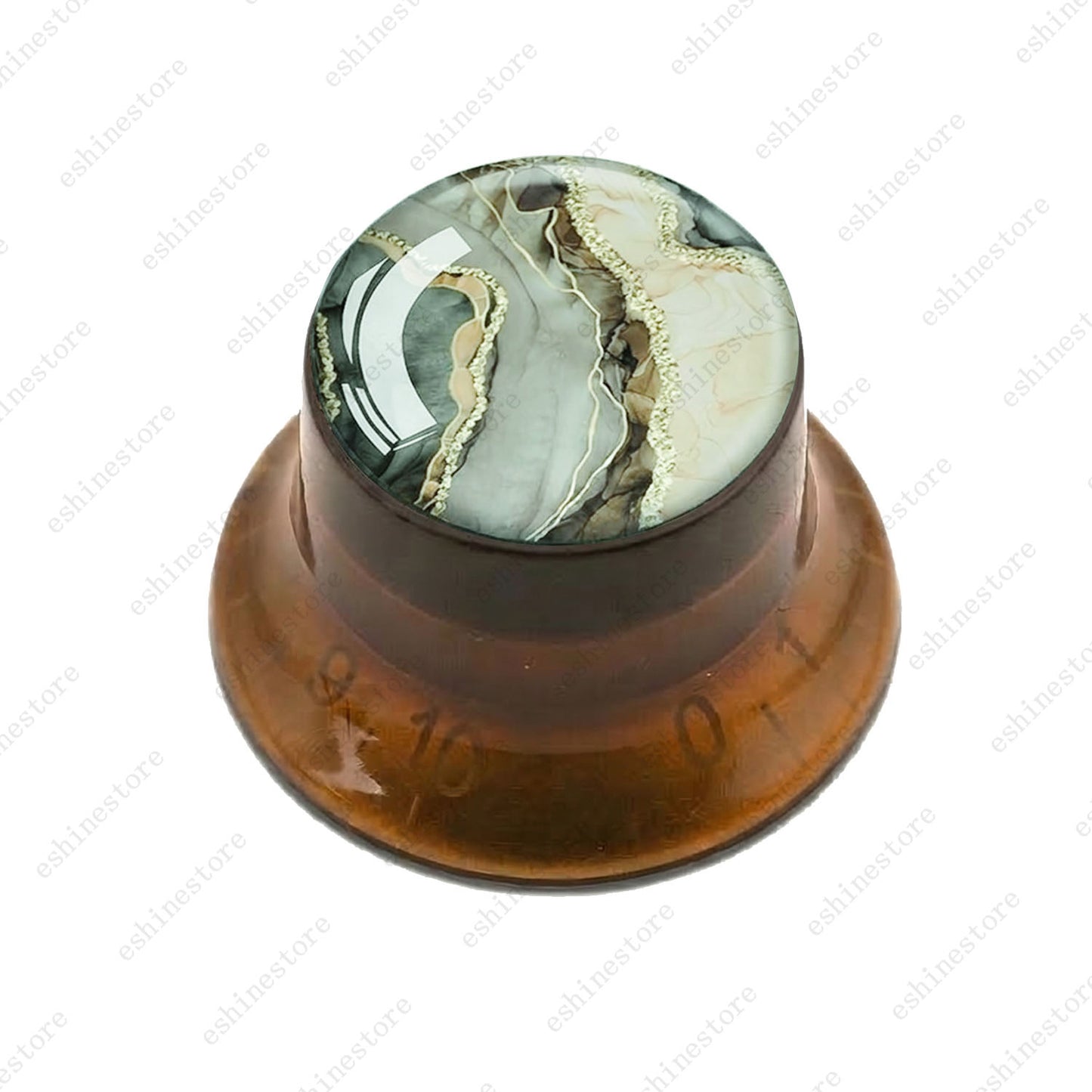 Guitar Reflector Knobs with Marble Texture Cap Top Hat Knob for Les Paul SG - 05