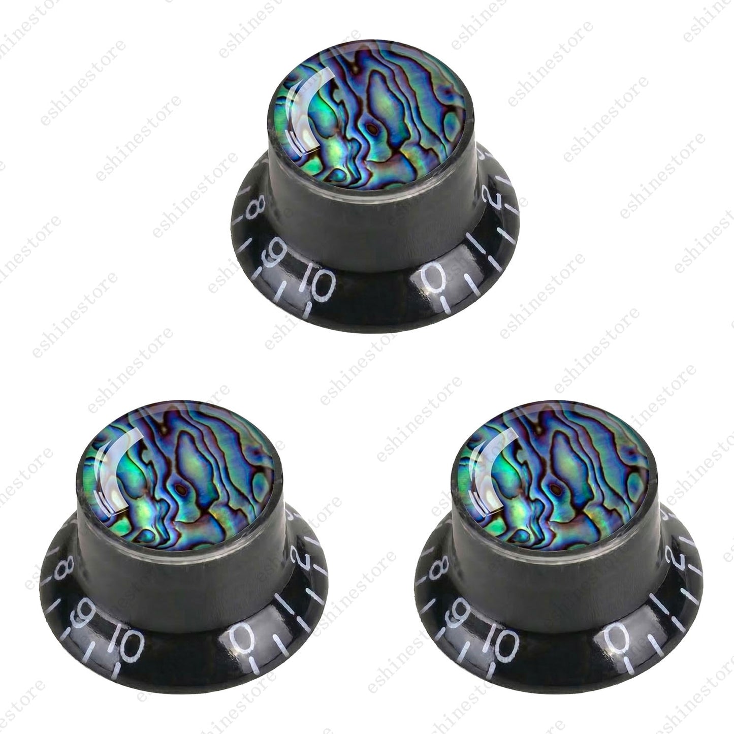 Guitar Reflector Knob with Seashell Pattern Cap Top Hat Knob for Les Paul SG -03