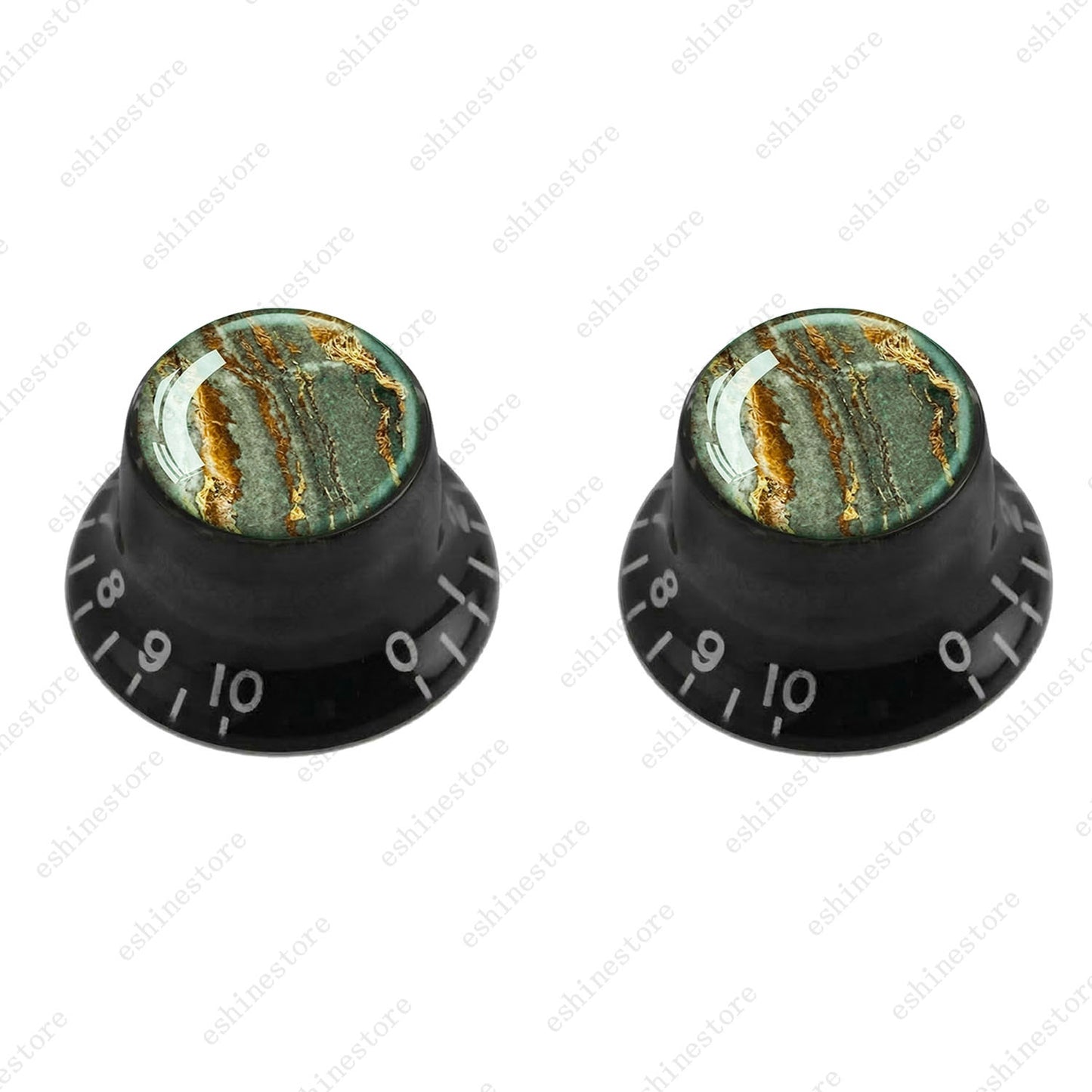 Guitar Reflector Knobs with Marble Texture Cap Top Hat Knob for Les Paul SG - 04