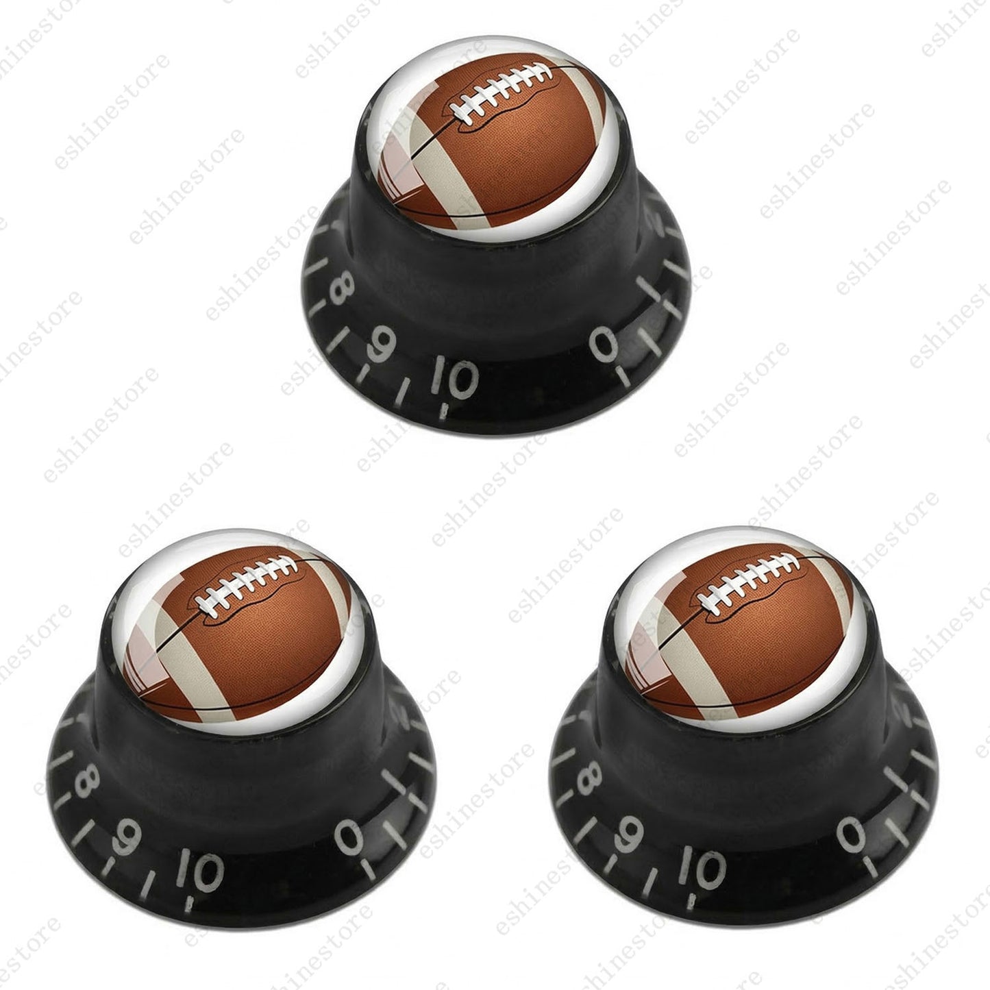Guitar Reflector Knobs w/ American Football Design Cap Top Hat Knobs for LP SG