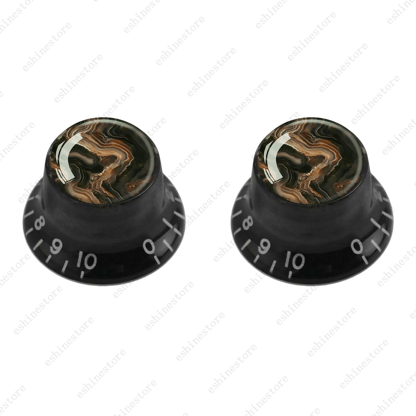 Guitar Reflector Knobs with Marble Texture Cap Top Hat Knob for Les Paul SG - 02