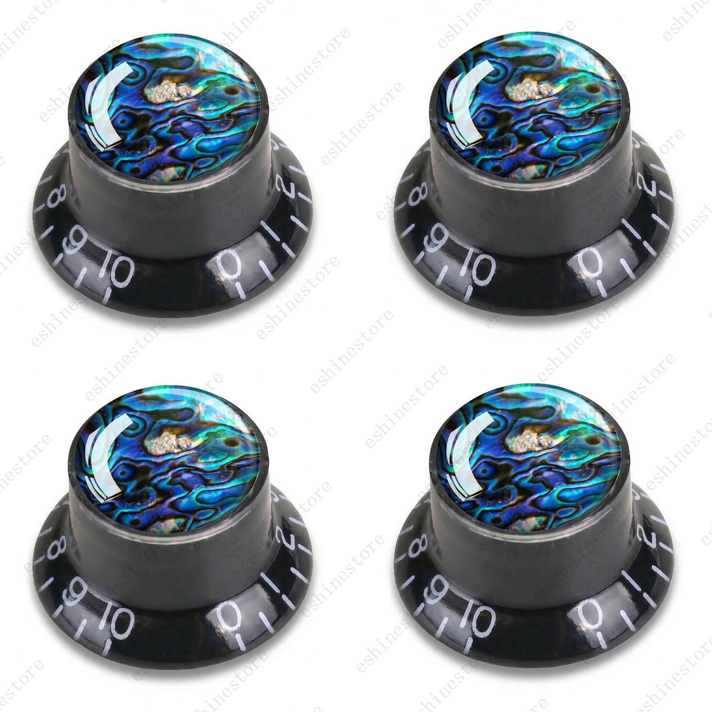 Guitar Reflector Knob with Seashell Pattern Cap Top Hat Knob for Les Paul SG -06