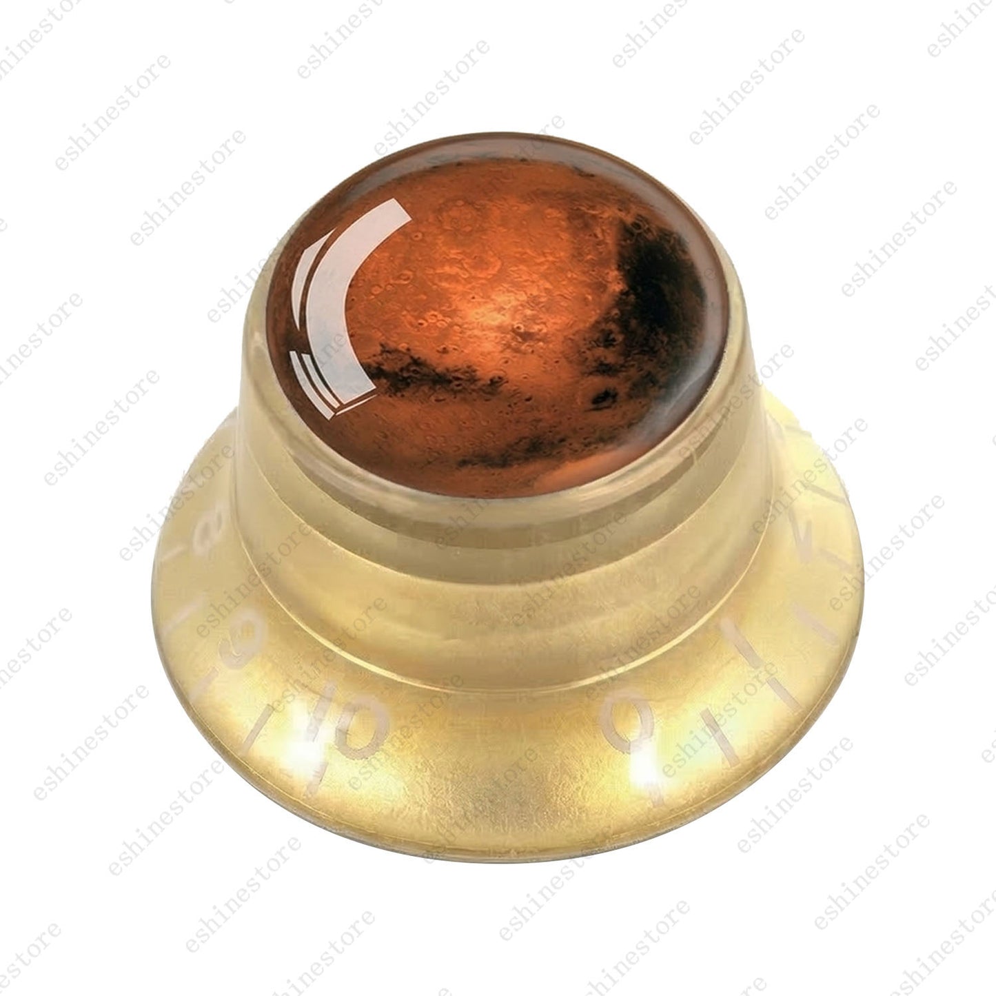Guitar Reflector Knob with Mars Pattern Design Cap Top Hat Knob for Les Paul SG
