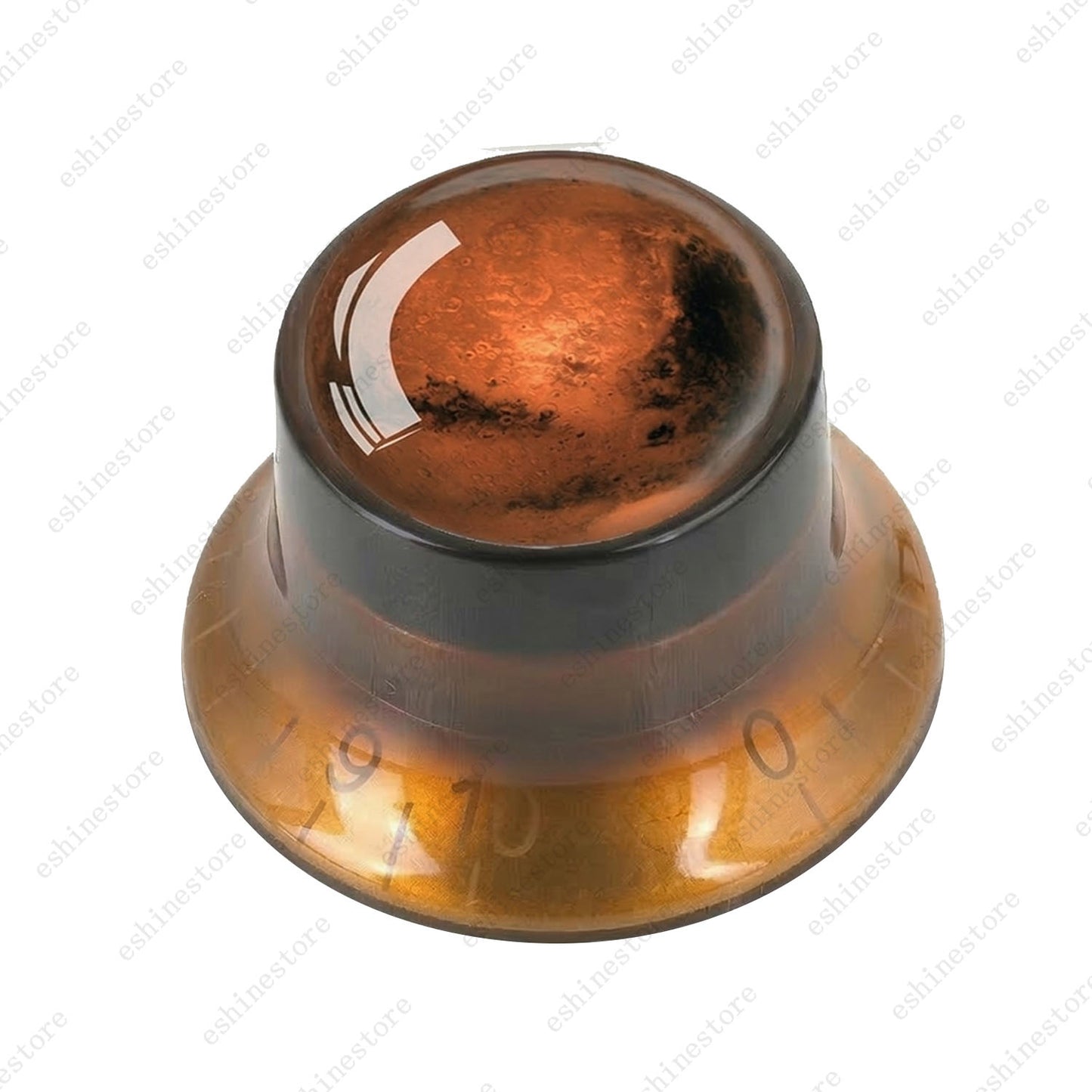 Guitar Reflector Knob with Mars Pattern Design Cap Top Hat Knob for Les Paul SG