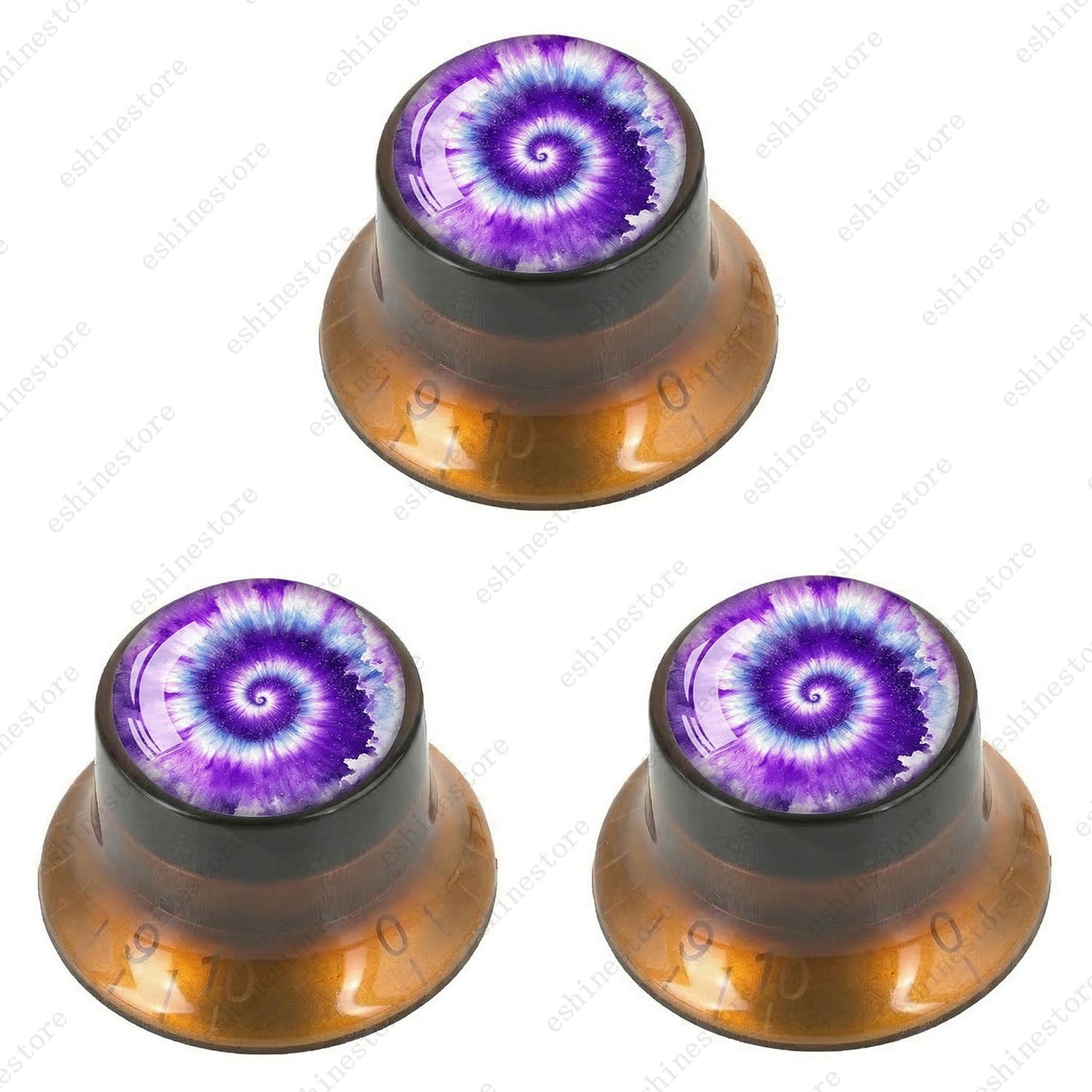 Guitar Reflector Knobs with Spiral Tie Dye Cap Top Hat Knob for Les Paul SG - 09