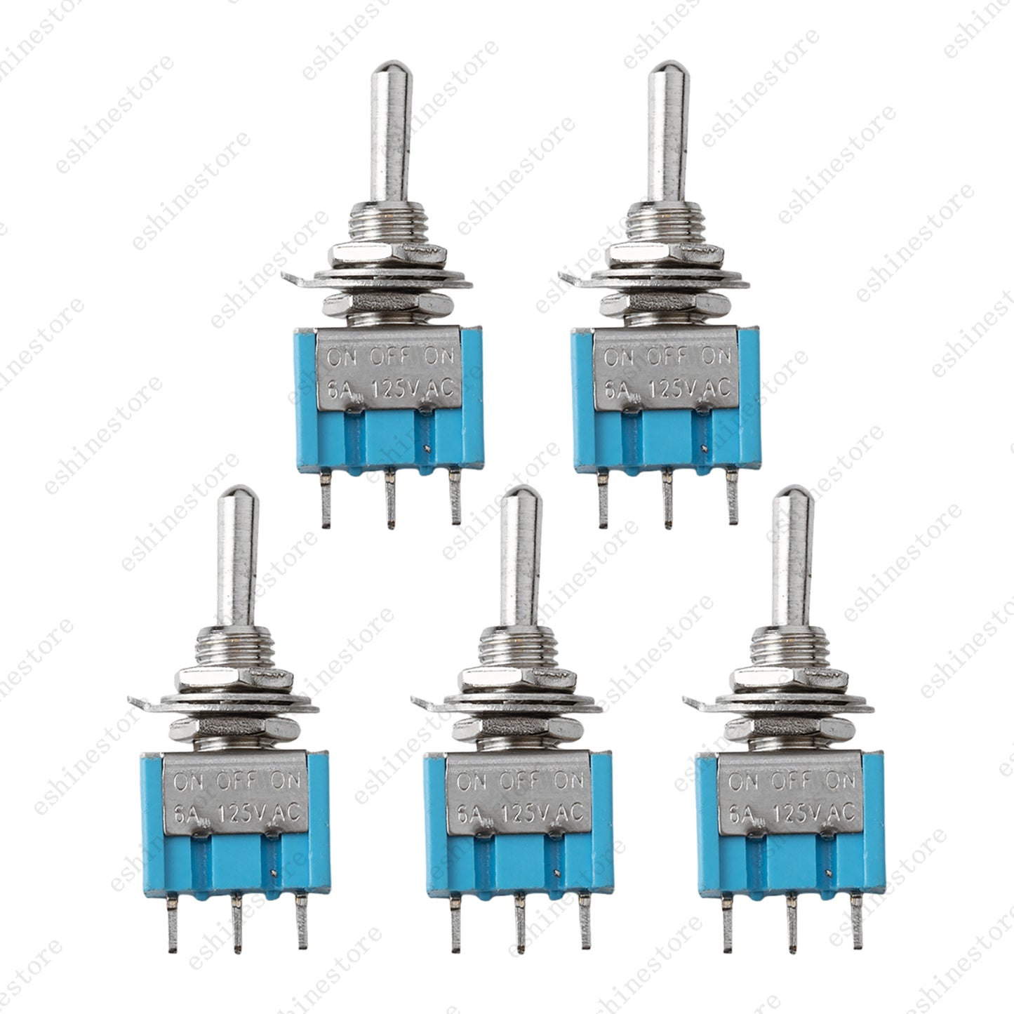 1/3/5 SPDT Blue 3-Way 3 Pin ON OFF ON Guitar Mini Toggle Switch Car/Boat Switche